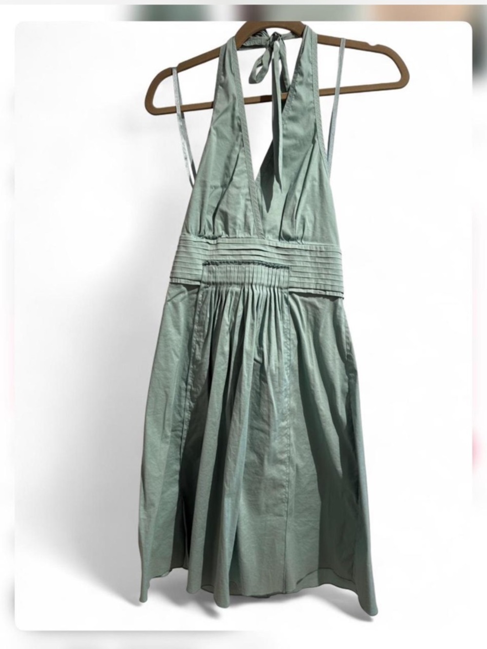 BCBGMaxAzria Halter Midi Dress in Sage Green